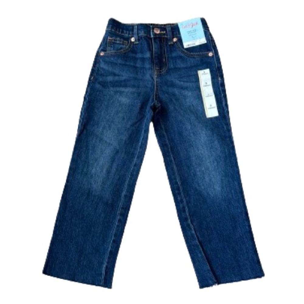 037 NWT Cat & Jack Dark Wash High Rise Straight Jean‎ - Size: 5